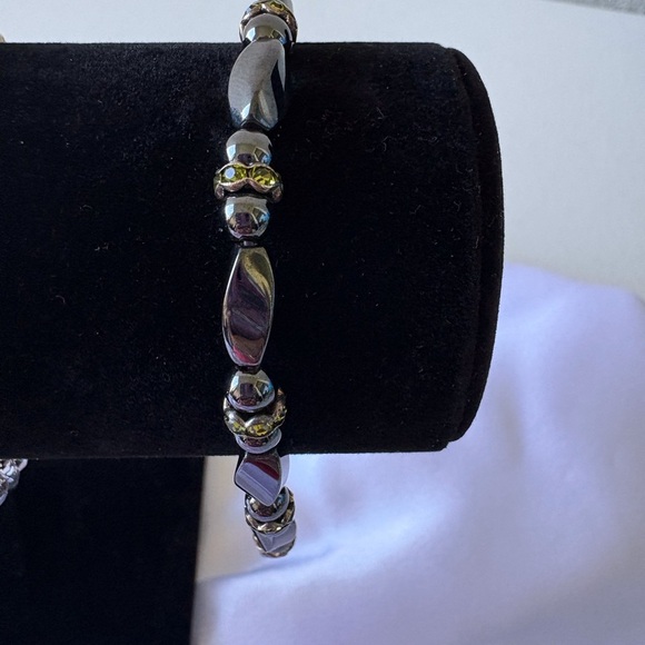 Bracelets 3 Fashion Jewelry Pearl Charcoal Beaded Magnetic Therapy Hematite - Picture 7 of 7